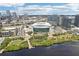Stunning aerial view showcasing the building and surrounding cityscape at 450 Knights Run Ave # 411, Tampa, FL 33602