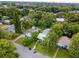 Aerial view of neighborhood with house and surrounding trees at 1411 E Powhatan Ave, Tampa, FL 33604