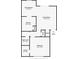 One bedroom floor plan with kitchen, living room, and dining area at 9009 Westchester Cir # B-18, Tampa, FL 33604