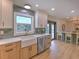 Modern kitchen with white cabinets, quartz countertops, and a farmhouse sink at 4608 Holbrook Rd, Plant City, FL 33565