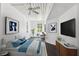 Spacious bedroom with a bed, TV, and work area at 2331 W Horatio St # 610, Tampa, FL 33609