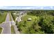 An aerial view of the community pool, playground, and dog park at 10744 Hawks Landing Dr, Land O Lakes, FL 34638