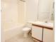 Bathroom with tub, toilet and vanity at 6410 Cypressdale Dr # 201, Riverview, FL 33578