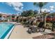 Relaxing poolside loungers under a pergola at 9481 Highland Oak Dr # 1615, Tampa, FL 33647