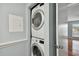 Stackable washer and dryer in a laundry closet at 9481 Highland Oak Dr # 1615, Tampa, FL 33647