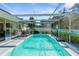 Inviting swimming pool with a screened enclosure and a basketball hoop at 7264 Lindhurst St, Spring Hill, FL 34606