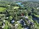 Aerial view of property near lake and golf course at 17721 Ridgeway Point Pl, Tampa, FL 33647