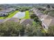 Aerial view of a house's backyard with a pond in the background at 5707 Butterfield St, Riverview, FL 33578