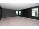 Bright bedroom with gray and black walls and neutral carpet at 10813 Rolling Moss Rd, Tampa, FL 33647