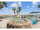 Relaxing stone hot tub with a view of the waterfront at 833 Ponce De Leon Dr, Tierra Verde, FL 33715