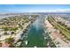 Wide aerial view of waterfront homes and canal at 833 Ponce De Leon Dr, Tierra Verde, FL 33715