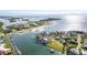 Waterfront home with private boat dock, aerial view at 833 Ponce De Leon Dr, Tierra Verde, FL 33715