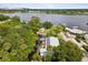 Aerial view of house and property with river access at 9913 Alavista Dr, Gibsonton, FL 33534