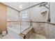 Bathroom with a large soaking tub and glass shower at 5805 8Th Avenue W Dr, Bradenton, FL 34209