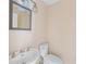 Traditional bathroom with a vanity and toilet with vintage fixtures at 15635 Bear Creek Dr, Tampa, FL 33624
