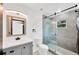 Contemporary bathroom, featuring a walk-in shower at 1105 Conant Ave, Safety Harbor, FL 34695