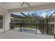 Covered balcony overlooking the pool and backyard at 13029 Paddock Wood Pl, Riverview, FL 33579