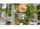 Aerial view showcasing the home's pool and surrounding landscape at 6685 17Th N St, St Petersburg, FL 33702