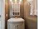 Small bathroom with a single sink and white vanity at 4538 Kennewick Pl, Riverview, FL 33578