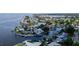 Wide aerial showcasing waterfront property and surrounding area at 537 Dolphin Se Ave, St Petersburg, FL 33705
