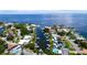 Aerial view of houses and boats on a calm waterway at 537 Dolphin Se Ave, St Petersburg, FL 33705