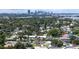Aerial view of the property with a city skyline in the background at 537 Dolphin Se Ave, St Petersburg, FL 33705