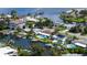 Aerial view of a waterfront community with many houses and canals at 537 Dolphin Se Ave, St Petersburg, FL 33705