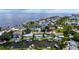 Aerial view of a waterfront community with various houses and pools at 537 Dolphin Se Ave, St Petersburg, FL 33705