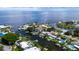 Aerial view of waterfront homes and lush tropical landscape at 537 Dolphin Se Ave, St Petersburg, FL 33705