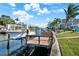 Private dock with boat lift at 537 Dolphin Se Ave, St Petersburg, FL 33705