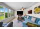 Relaxing Gathering room with sectional sofa and large windows at 537 Dolphin Se Ave, St Petersburg, FL 33705