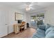 Home office with wood desk and access to the patio at 537 Dolphin Se Ave, St Petersburg, FL 33705