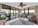 Living room with water views and access to a balcony at 11590 Shipwatch Dr # 548, Largo, FL 33774