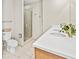 Modern bathroom with dual sinks and a walk-in shower at 1120 E Kennedy Blvd # 734, Tampa, FL 33602