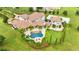 An aerial view of a luxury home with a large pool and lush landscaping at 10603 Low Oak Ter, Thonotosassa, FL 33592