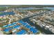 Scenic aerial view of a waterfront community featuring canals and waterfront homes at 1661 Watermark Ne Cir, St Petersburg, FL 33702