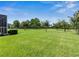 Beautiful backyard with a lush lawn and trees at 13217 Thoroughbred Dr, Dade City, FL 33525