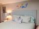 Bright bedroom with comfortable bed and unique headboard at 1478 Alternate Keene Rd, Largo, FL 33771