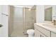 Modern bathroom with a large shower and updated vanity at 32252 Wetland Bird Vw, San Antonio, FL 33576