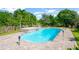 Sparkling pool and spa surrounded by lush landscaping, offering a private backyard oasis at 6419 Marbella Blvd, Apollo Beach, FL 33572