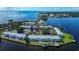 Aerial view of waterfront property showing the community and surrounding water at 5144 Salmon Se Dr # A, St Petersburg, FL 33705