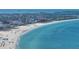 Aerial view of beach coastline, showing beach and ocean at 7100 Sunset Way # 405, St Pete Beach, FL 33706