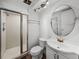 Clean bathroom with a shower/tub combo and updated vanity at 7100 Sunset Way # 405, St Pete Beach, FL 33706