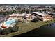 Aerial view of community clubhouse and pool area at 2507 Lancaster Dr, Sun City Center, FL 33573