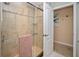 Walk-in shower with tile surround and glass door at 1217 Gorda Cay Ln, Punta Gorda, FL 33950