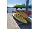 Kayaks neatly stored on a community dock at 528 Islebay Dr, Apollo Beach, FL 33572