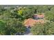 Aerial perspective of a charming house surrounded by mature trees at 251 Hidden Brook Dr # 102C, Palm Harbor, FL 34683