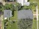 Aerial view of a house and detached garage with a fenced backyard at 2860 14Th N Ave, St Petersburg, FL 33713