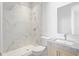 Modern bathroom with marble shower and vanity at 2912 W Santiago St # Ph2402, Tampa, FL 33629