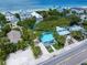 Aerial view showing home's location near beach at 724 Gulf Blvd # A & B, Indian Rocks Beach, FL 33785